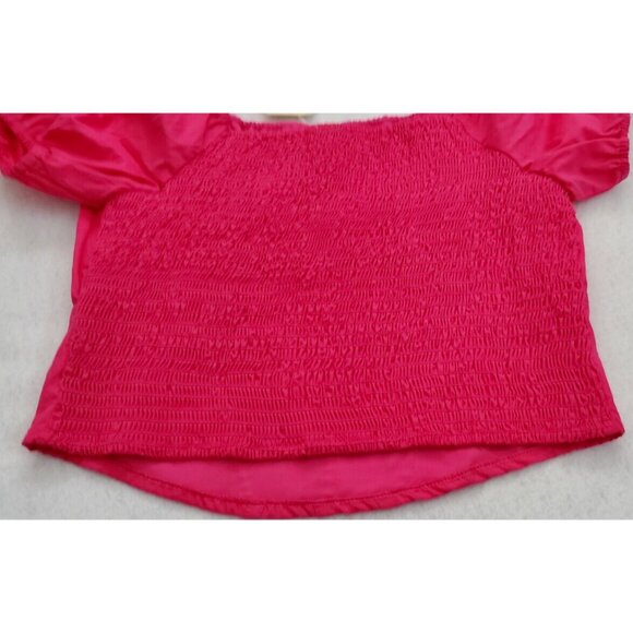 Marisol Crop Top Size XL Fusia Bright Pink Elastic Back Fitted - Picture 7 of 10